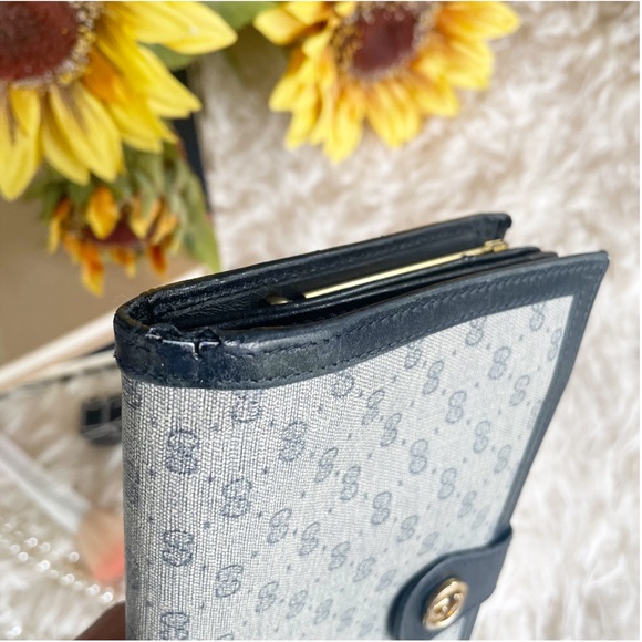 Vintage Gucci Vintage Monogram Navy Wallet - Picture 9 of 15